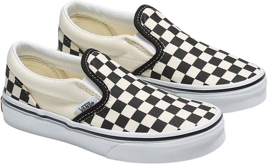 Vans Youth Unisex Kids Lifestyle Classic FTW Sneaker Uy Classic Slip-On (Checkerboard) Black Wht - Foto 9