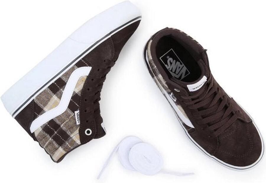 Vans WM Filmore Hi Platform Dames vrijetijds schoenen Plaid Mix Brown White - Foto 4