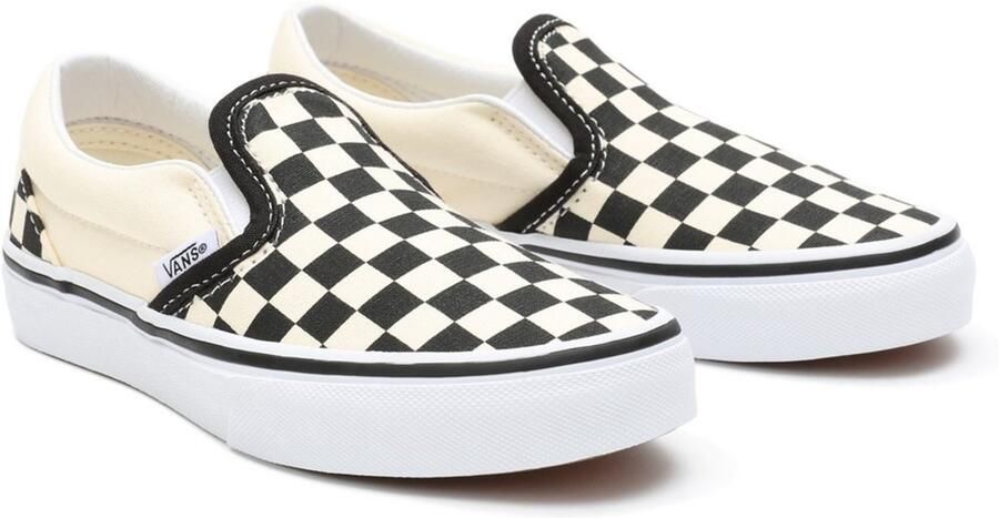 Vans Youth Unisex Kids Lifestyle Classic FTW Sneaker Uy Classic Slip-On (Checkerboard) Black Wht - Foto 10
