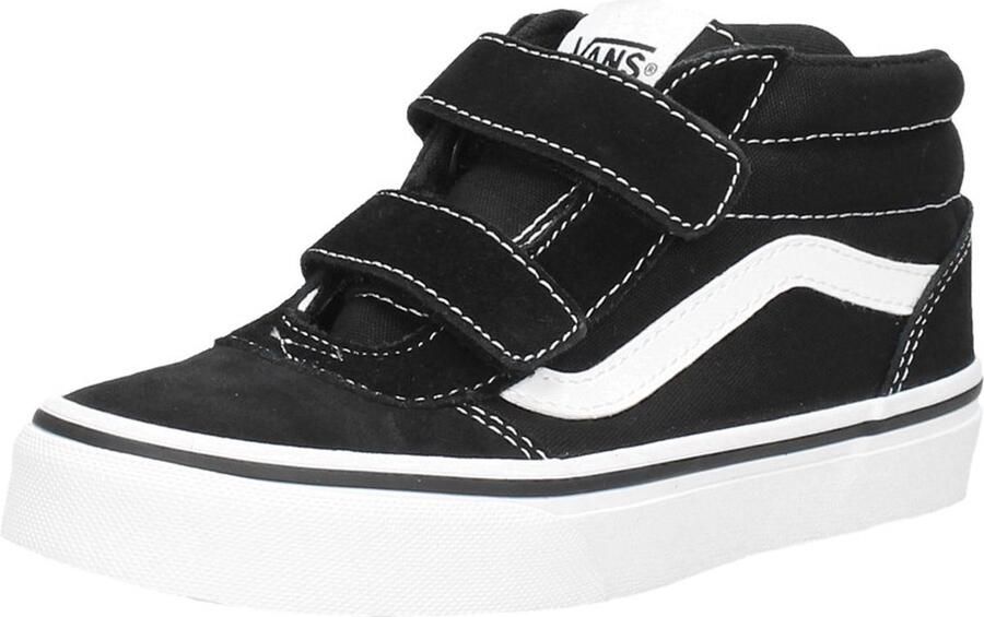 Vans YT Ward Mid V (SUEDE CANVAS)BLACK WHITE Sneakers Unisex - Foto 8