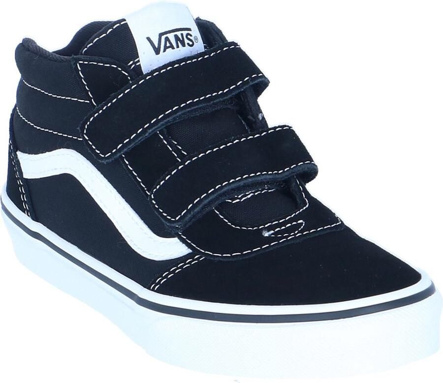 Vans YT Ward Mid V (SUEDE CANVAS)BLACK WHITE Sneakers Unisex - Foto 4