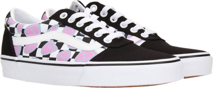 Vans Ward Happy Checkerboard Sneaker Vrouwen Zwart multi Maat