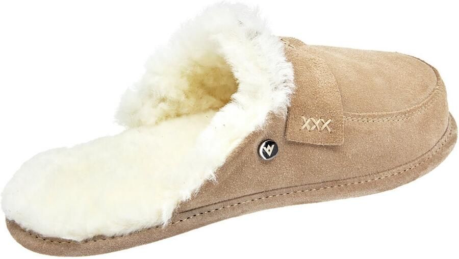 Vanuba Abby Sloffen Zwart Leer Wol