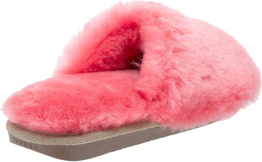 Vanuba Dames Pantoffels ANOA Chocolade Schapenwol Boho Stijl