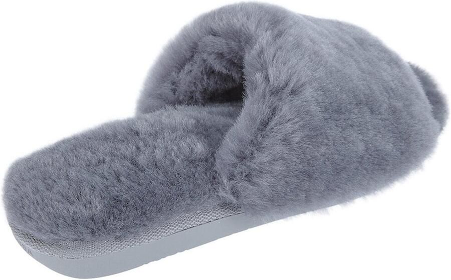 Vanuba ANOA Dames Pantoffels Chocolade Wol Thermorubber Zool