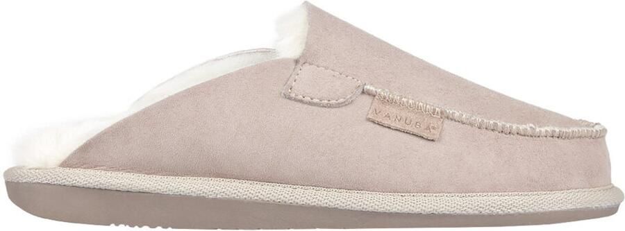 Vanuba Awassi Dames Leren Pantoffels Grijs-Wit schapenwol Ergonomische Pasvorm