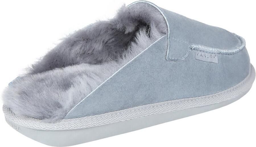 Vanuba Awassi Dames Pantoffels Grijs-wit Lamswol Comfort