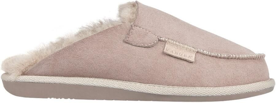 Vanuba Awassi Dames Pantoffels Popielato-Wit Lederen