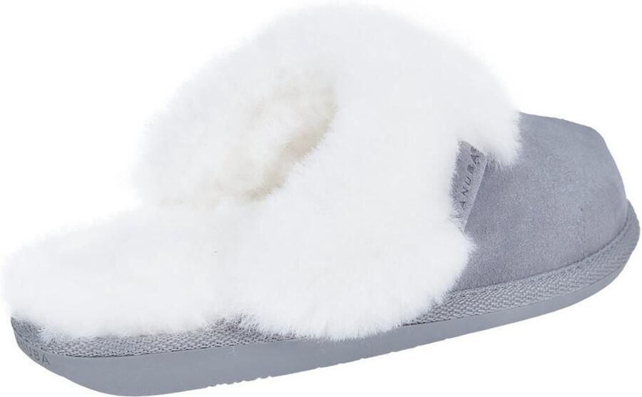 Vanuba Cashmere Dames Sloffen Grijs-Wit