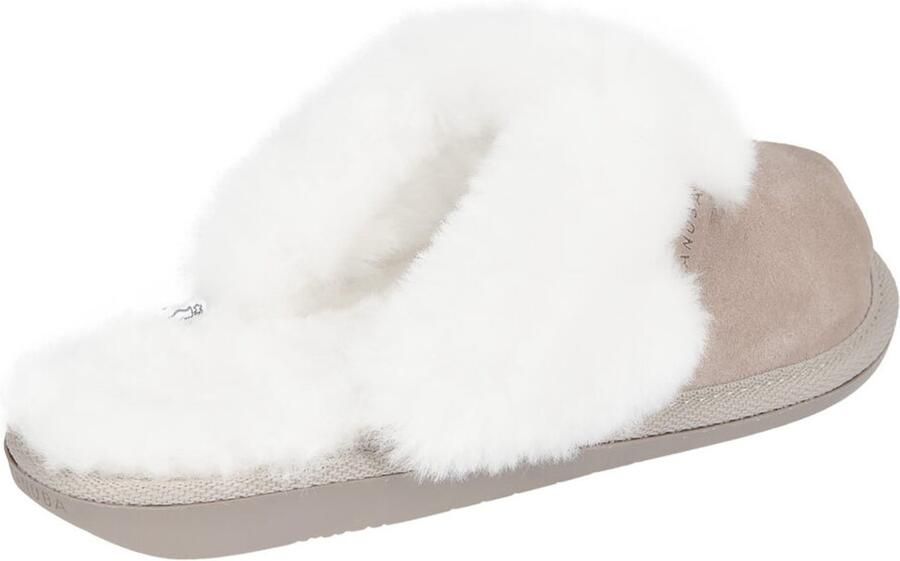Vanuba Cashmere Dames Pantoffels Beigewit Wol Luxe Ontwerp