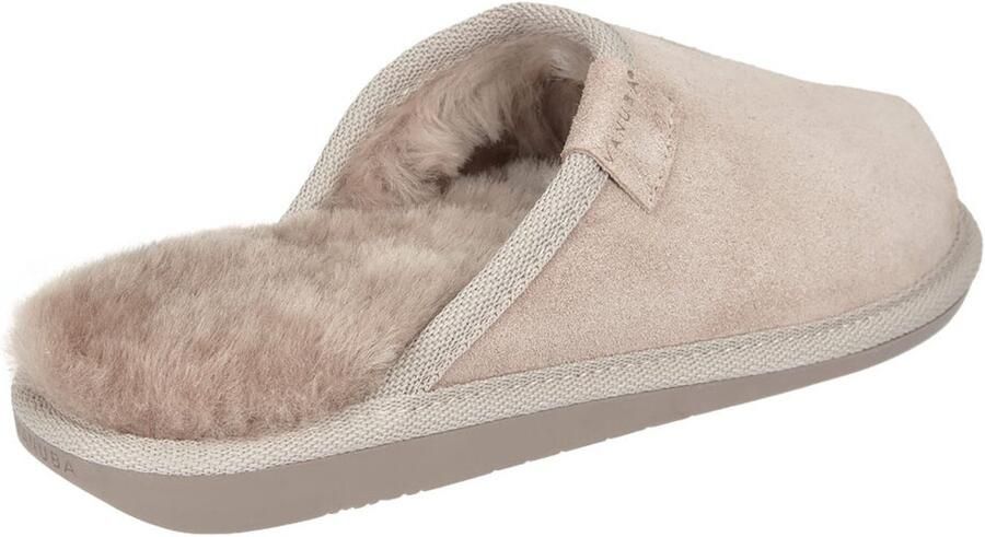 Vanuba Corriedale Serie Dames Sloffen Grijs-wit Elegante Design Natuurlijke Materialen