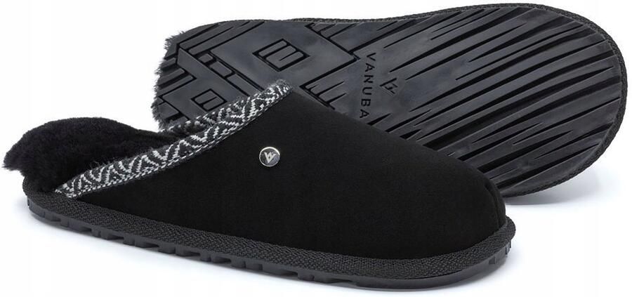 Vanuba Dames Pantoffels Van Wol Warm & Zwart