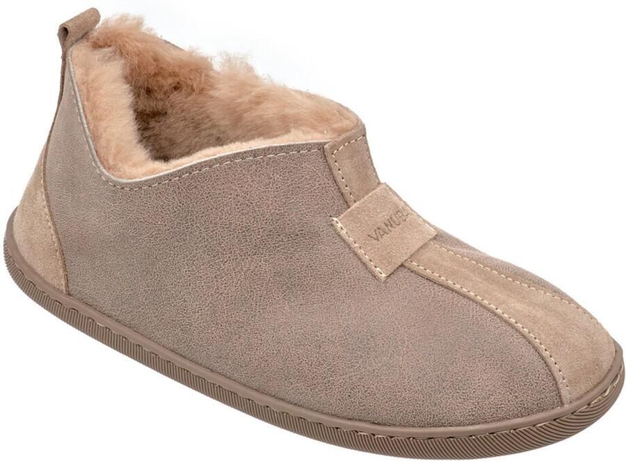 Vanuba Kalahari Damespantoffels Brons Zachte Wollen Binnenzool Elegante Stijl