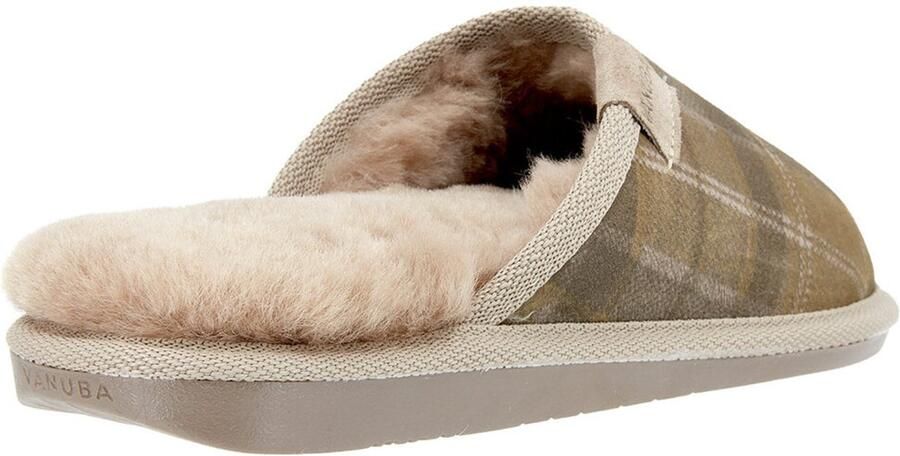 Vanuba Newcastle Pantoffels Dames Rode Ruit Leren Buitenkant