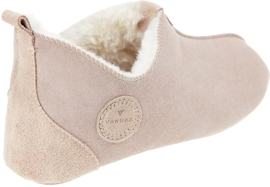 Vanuba Oxford Serie Beige-Witte Pantoffels 41 Natuurlijke Wol en Suede