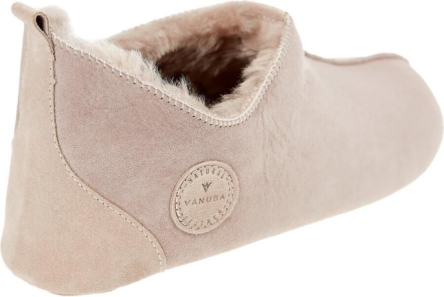 Vanuba Oxford Heren Pantoffels Grijs Leren Bovenwerk Schapenwol