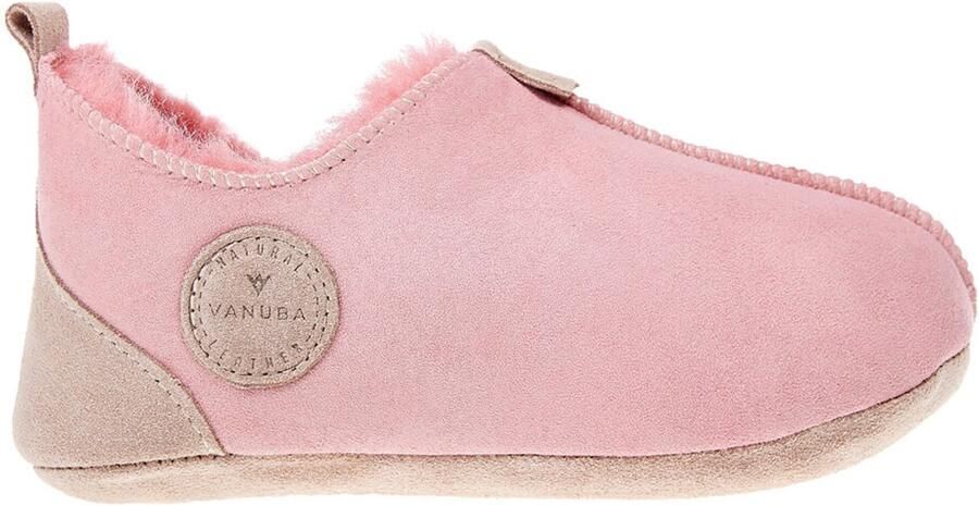 Vanuba Oxford Pantoffels Roze Okselzachte Wol Aangepaste Pasvorm
