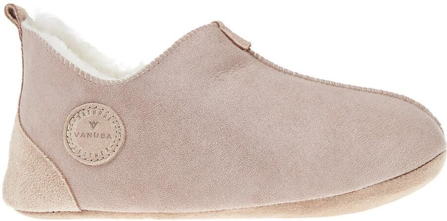 Vanuba Oxford Dames Pantoffels Beige Wit Leren