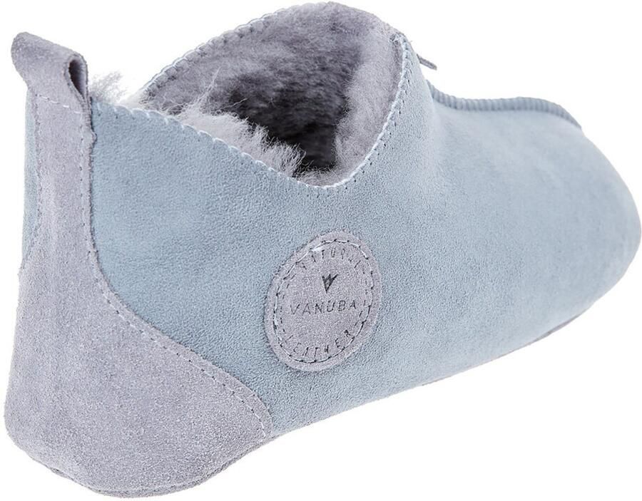 Vanuba Oxford Serie Grijze Kinderen Pantoffels Ovine Leren Binnenlaag Flexibele Zool