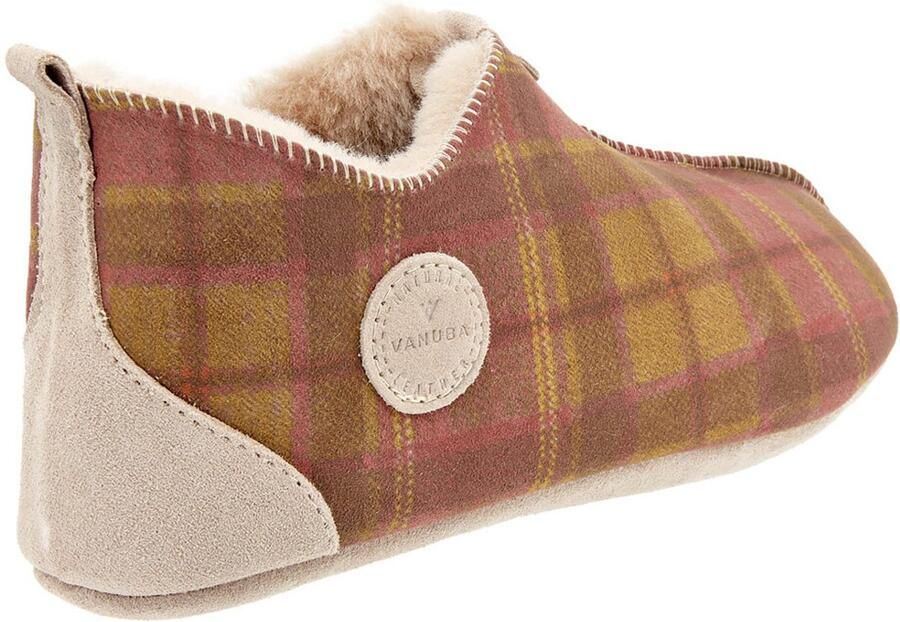 Vanuba Oxford Tartan Damespantoffels Suède Schapenwol Comfortabel & Stijlvol