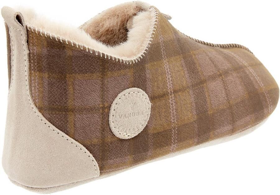 Vanuba Oxford Tartan Heren Pantoffels Blauwe Schotse Ruit Handgemaakt Zachte Zool Wolgevoerd Slaapkamer Pantoffels
