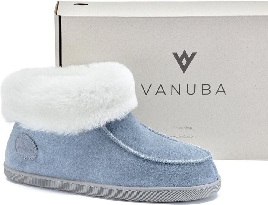 Vanuba Peppin Leren Pantoffels Bruin Uitneembare Gel Zool