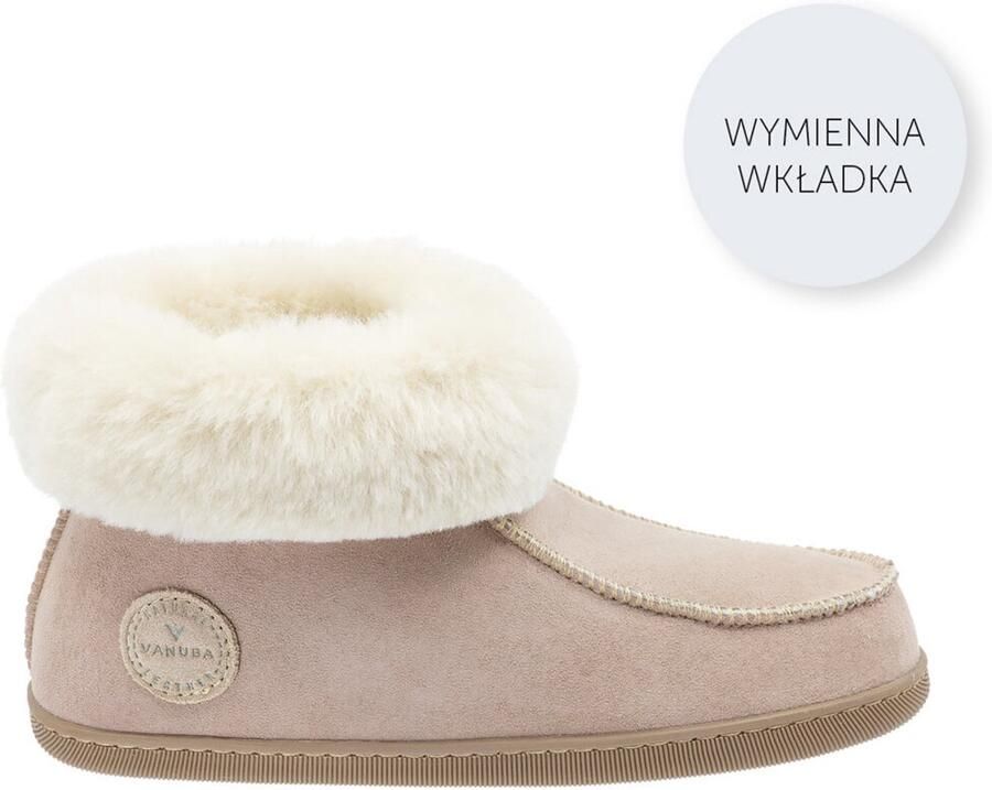 Vanuba Peppin Dames Pantoffels Bruin Ultra Zachte Gelinlegzool Herbruikbaar en Recyclebaar