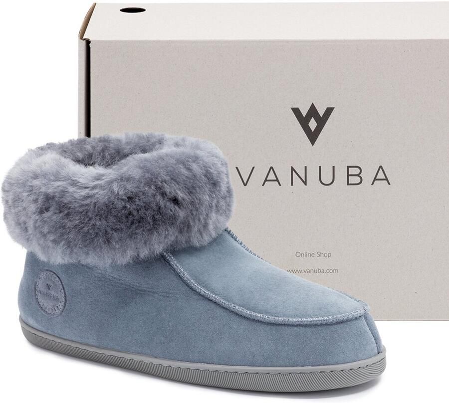 Vanuba Peppin Heren Pantoffels Bruin 42 Uitneembare Wollen Inlegzool