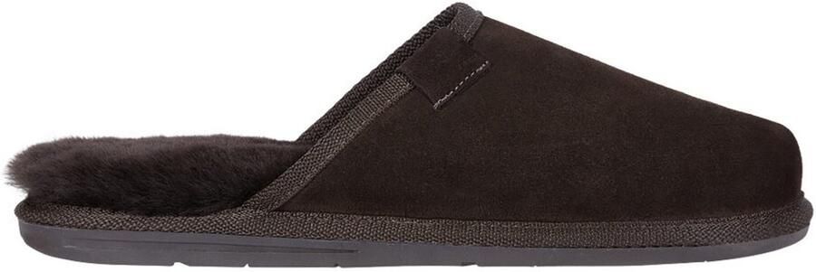 Vanuba Soay Serie Zwarte Leren Pantoffels Oerdegelijke Heren Stijl