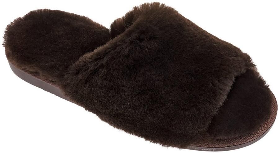 Vanuba ANOA Chocoladekleurige Pantoffels Dames Ovine Wol Boho-Stijl