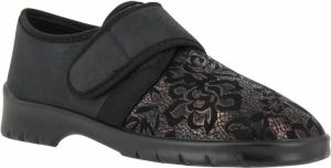 Varomed model Leeds Dames comfortschoenen met klittenband sluiting en stretch voorblad in wijdte H