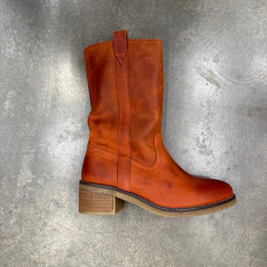 Vaton cowboy laarzen dames brick waxed leer