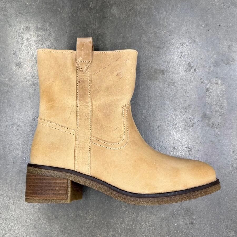 Vaton middelhoge cowboy laarzen dames sand waxed leer