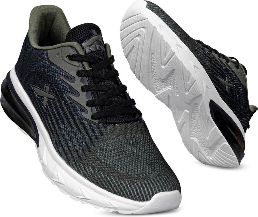 Vector X VectorX Defence Hardloop- Joggingschoen voor Heren en Jongens Zwart 11 44EU Materiaal: Ethyleenvinylacetaat leder Voor mannen en jongens Ademend meshh Lichtgewicht Slipvast Duurzaam