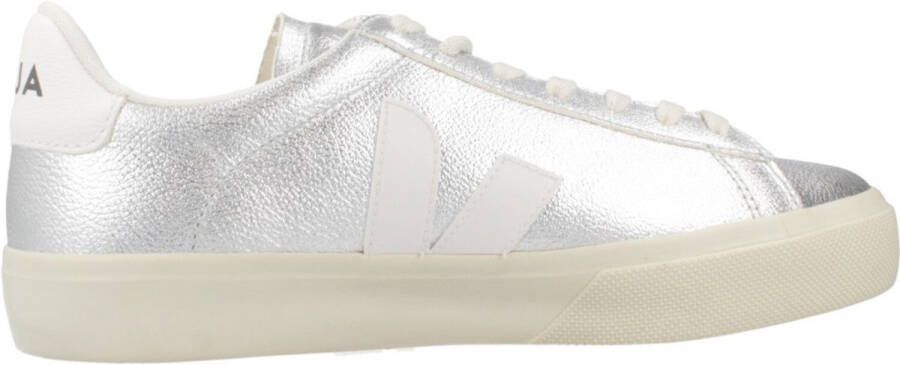 Veja Zilveren Leren Sneakers Ronde Neus Model Gray Dames - Foto 2