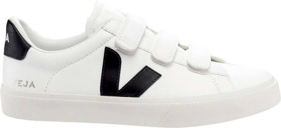 Veja Recife Leren Sneaker Wit Zwart White