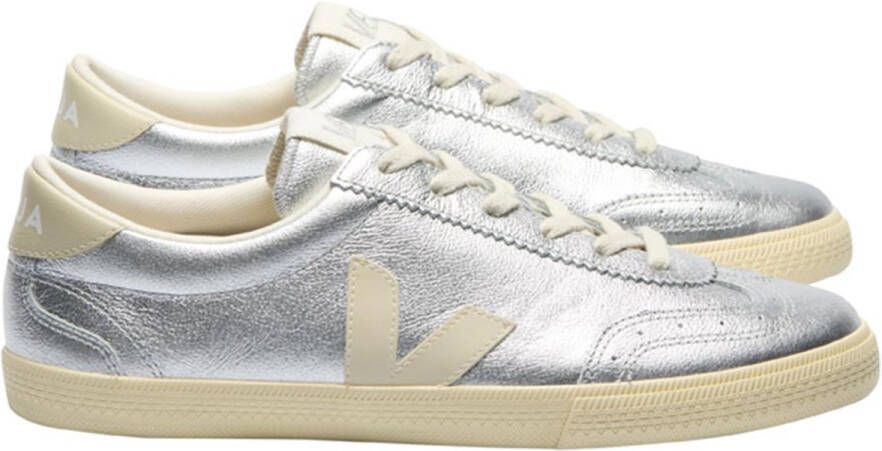 Veja Zilveren Leren Sneakers met Amazone Rubber Gray Dames