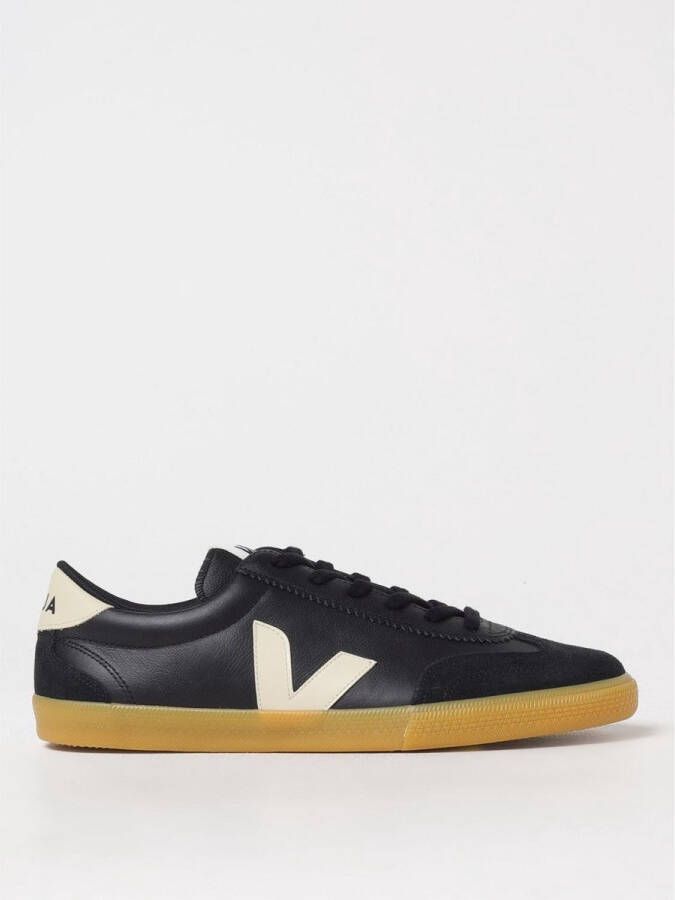 Veja Low Profile Leather and Suede Casual Shoes Black Sneakers