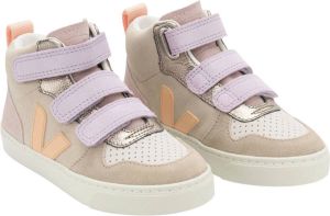 Veja V 10 sneaker van suède met metallic details