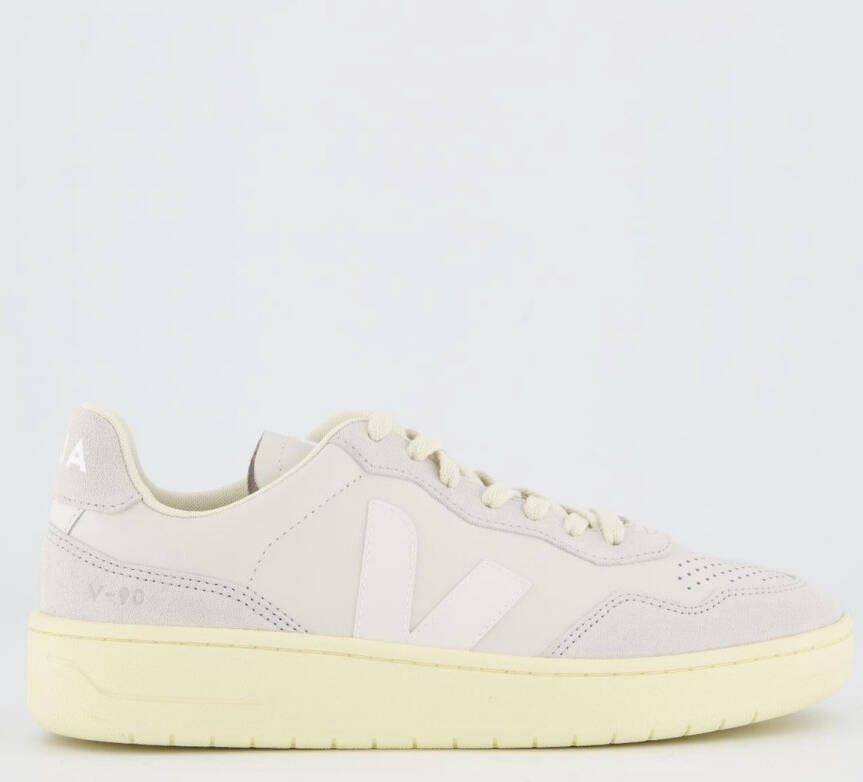 Veja Witte sneakers met grijze suède inzetstukken White Heren