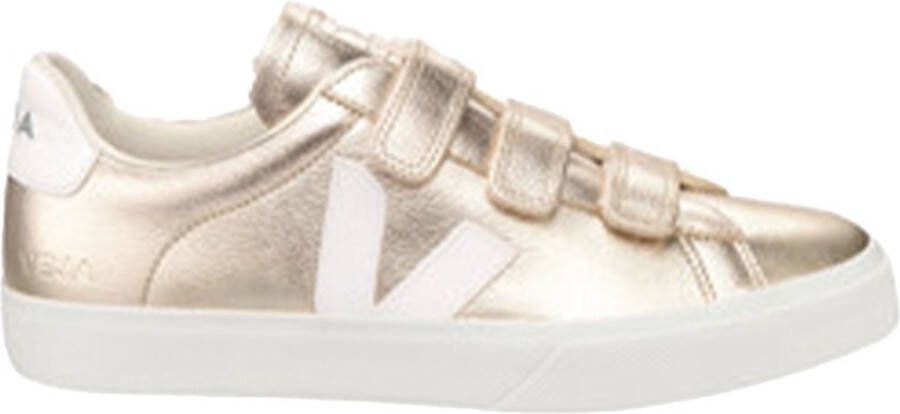 Veja Recife sneaker van leer met metallic finish