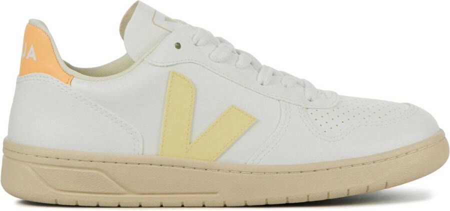 Veja Sneakers Dames Lage sneakers Damesschoenen Leer V10 Wit geel