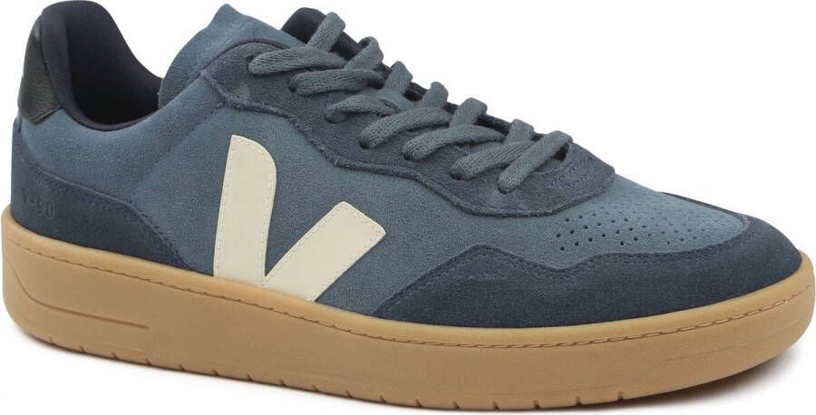 Veja Sneakers V-90 Suede Blauw Heren
