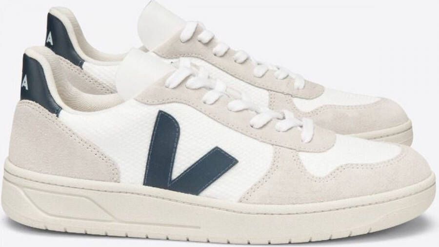 Veja Gerecyclede B-Mesh Sneakers met Marineblauwe Accenten White - Foto 3