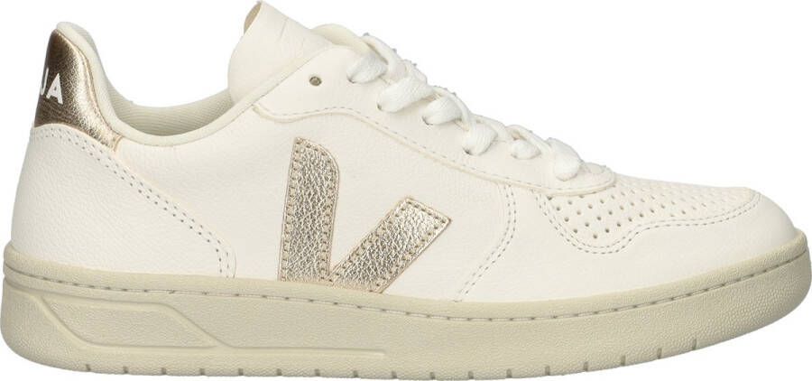 Veja V-10 Chromefree Leather Sneakers Wit Platine Vx0502935 White