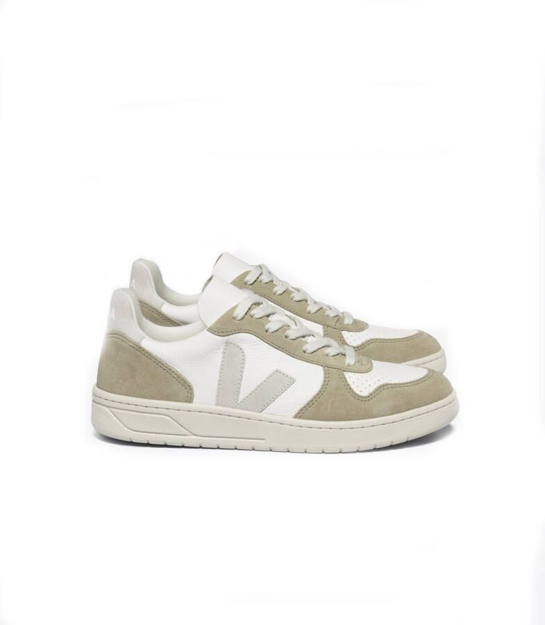 Veja V-10 Chromefree Leather Sneakers Wit Platine Vx0502935 White