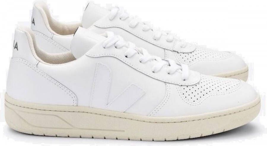 Veja V 10 Leather Herren Sneakers Sportschoenen Schoenen Leer Wit VX021270B
