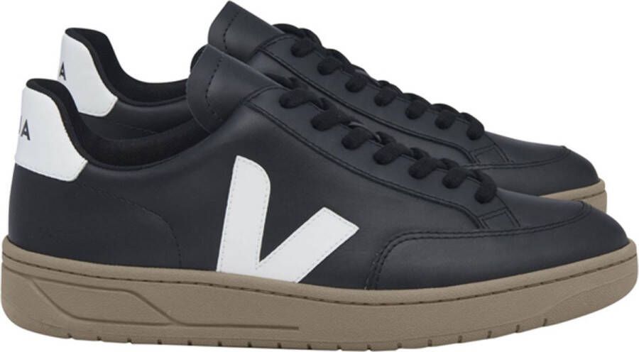 Veja V-12 Leren Sneakers Zwart Wit Black Heren