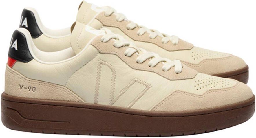 Veja Sneakers V-90 ZZ O.t. Leer Beige Dames