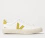 Veja Gecoate Katoenen Sneakers Wit Limoengroen White Dames - Thumbnail 2